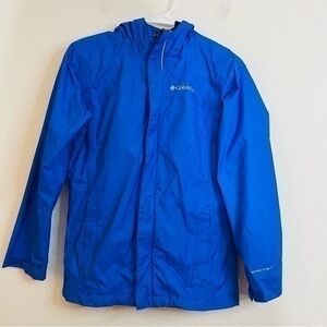 Columbia Long Sleeve Hoodie Windbreaker Size Medium Blue Pockets